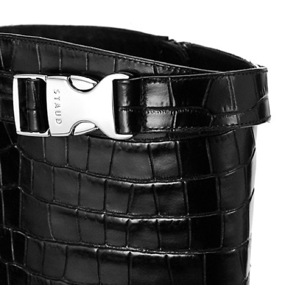 CLAUD BUCKLE RIDING BOOT | BLACK CROC EMBOSSED - Picture 3 of 3